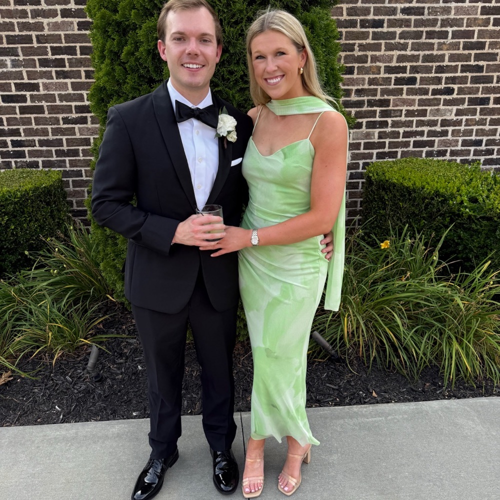 Zara Green Satin Dress